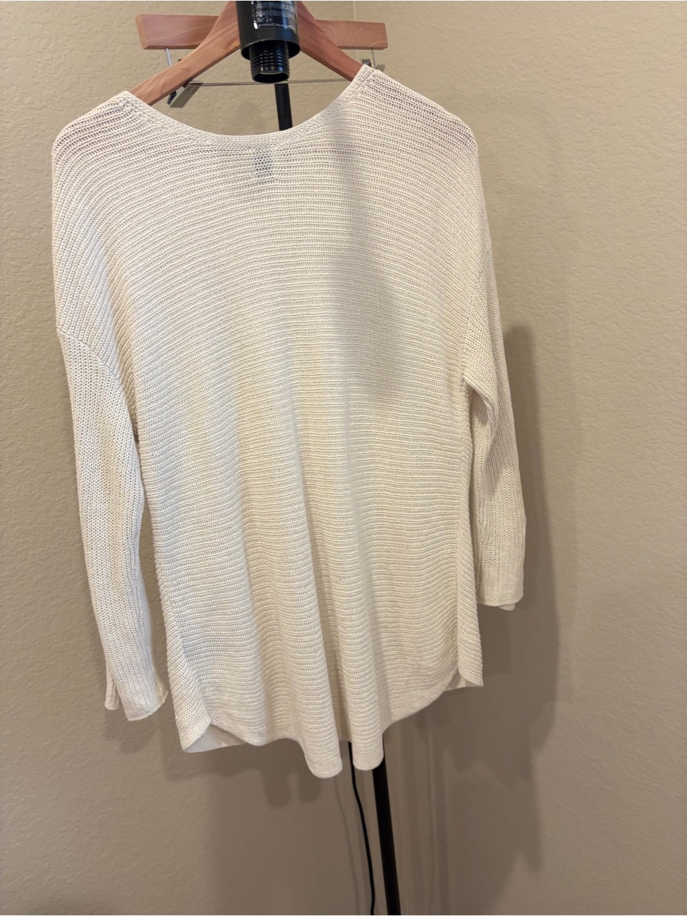 NIC+ZOE Ivory Open Knit Pullover